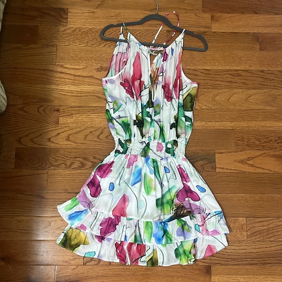 Lola & Sophie New York Floral Halter Mini Dress Size Medium - Picture 7 of 10